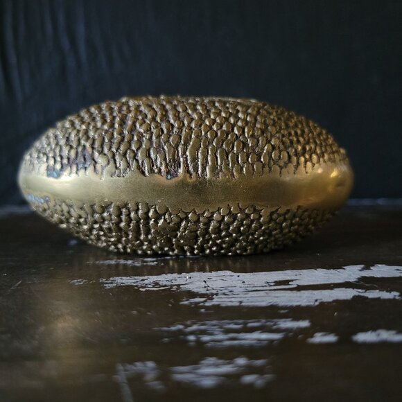 Small Vtg Brass Football Paperweight, Gift for Coach, Football Player / Fan - Picture 7 of 7